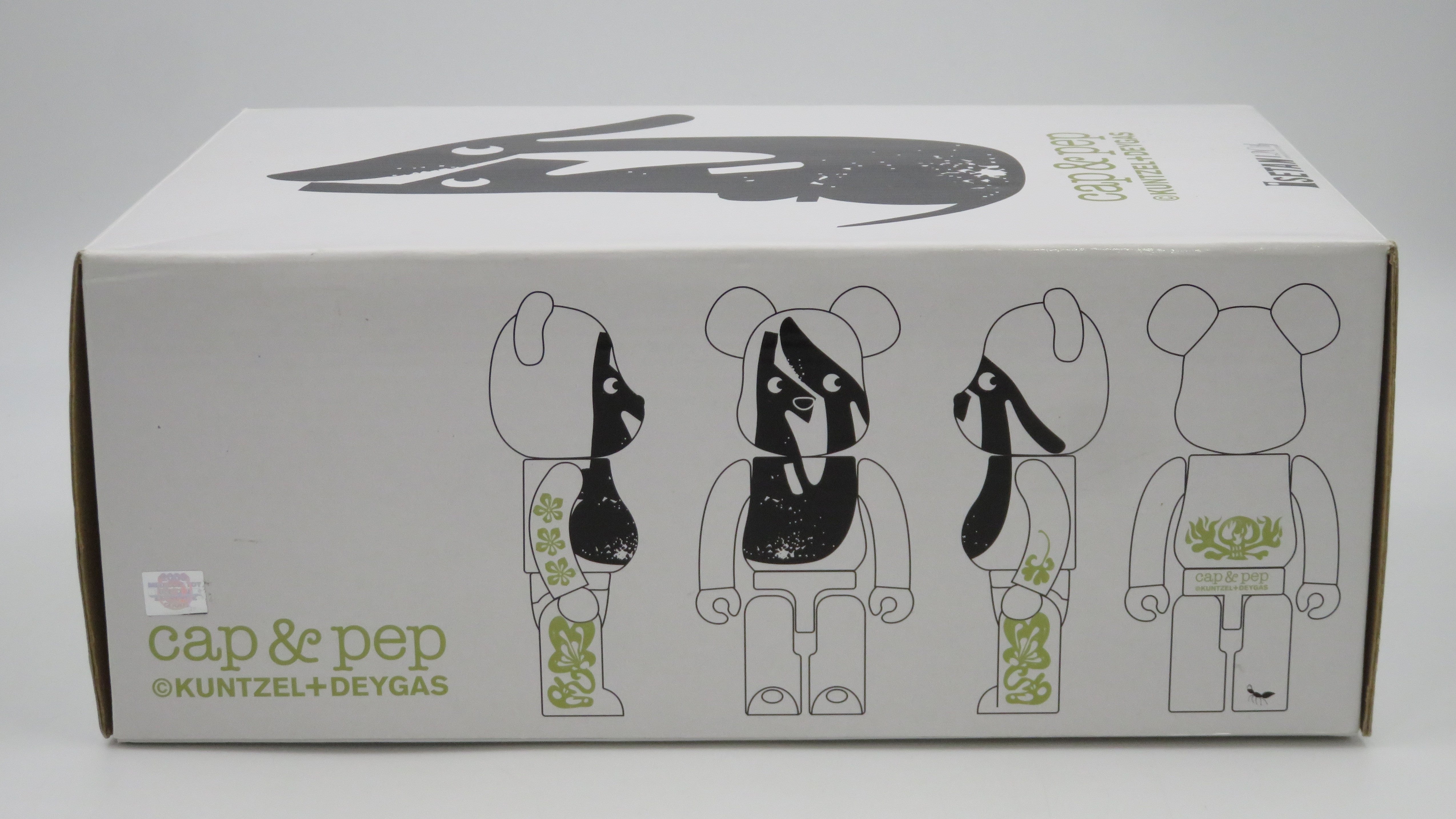 BEARBRICK Kuntzel+Deygas "Cap & Pep" 100% & 400% Figure Set - Medicom Toy (2006) Art Toy